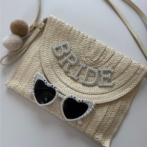 Bride Crossbody and Sunglasses Set Bridal Shower Bachelorette Beach One Size